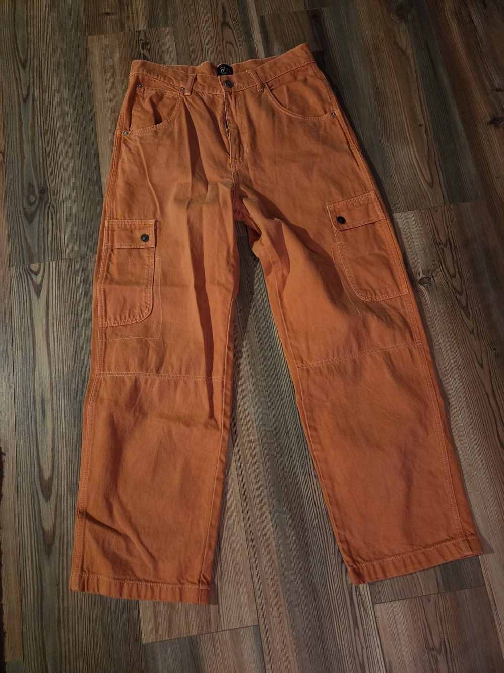 BDG Orange Cargo Pants with Side Utility Pockets